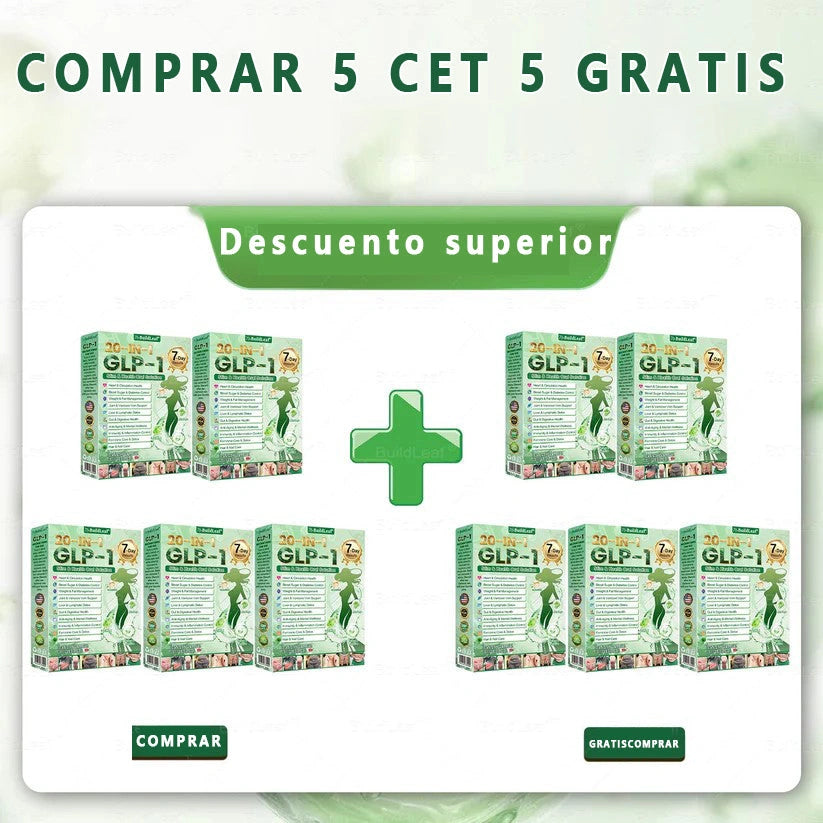 Cleansing® GLP-1 20 en 1 Suplemento Adelgazante (Resultados Visibles en 7 Días) ayuda a mejorar la obesidad, la salud cardiovascular, la diabetes, la salud intestinal, los problemas articulares, una piel más firme y un aumento de energía.